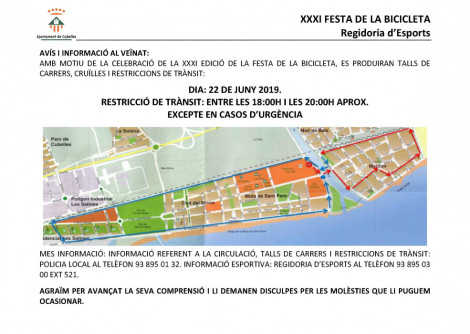 Restriccions trànsit Festa Bicicleta 2019