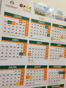 Calendari OPIC 2016