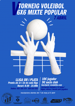 V Torneig 6x6 mixte popular. 2018. Club Voleibol Cubelles