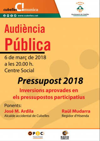 Audiència pública pressupost 2018