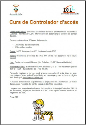 Cartell curs control accés