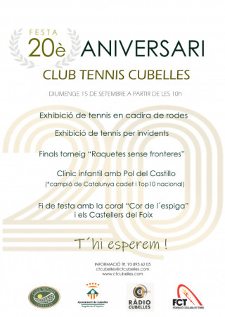 Cartell XX Aniversari Club Tennis Cubelles