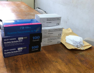 Part del material EPI donat