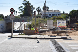 Les obres al costat del pont