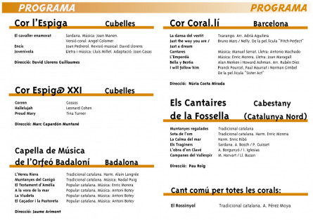 Programa Festival Cant Coral 2017