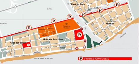 Mapa dels punts on es prohibeix estacionar