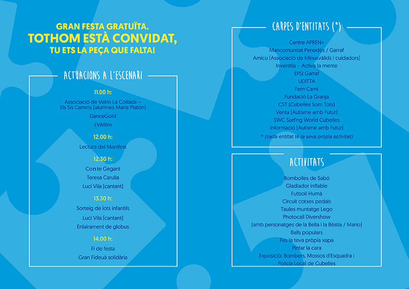 Programa Dia mundial Autisme
